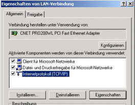 Eigenschaften von LAN-Verbindung